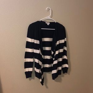 Navy and White Cardigan
